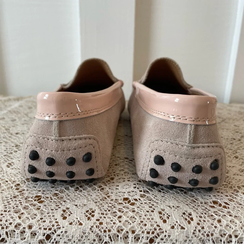 Arthur Knight Pink Suede and Patent Leather Driving Moccasins Loafers Shoes